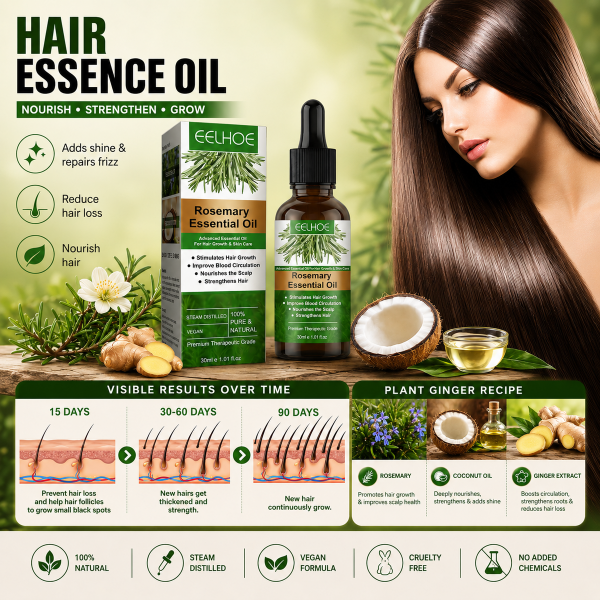 Rosemary Hair Growth Serum – Hair Regrowth & Scalp Nourishing Treatment