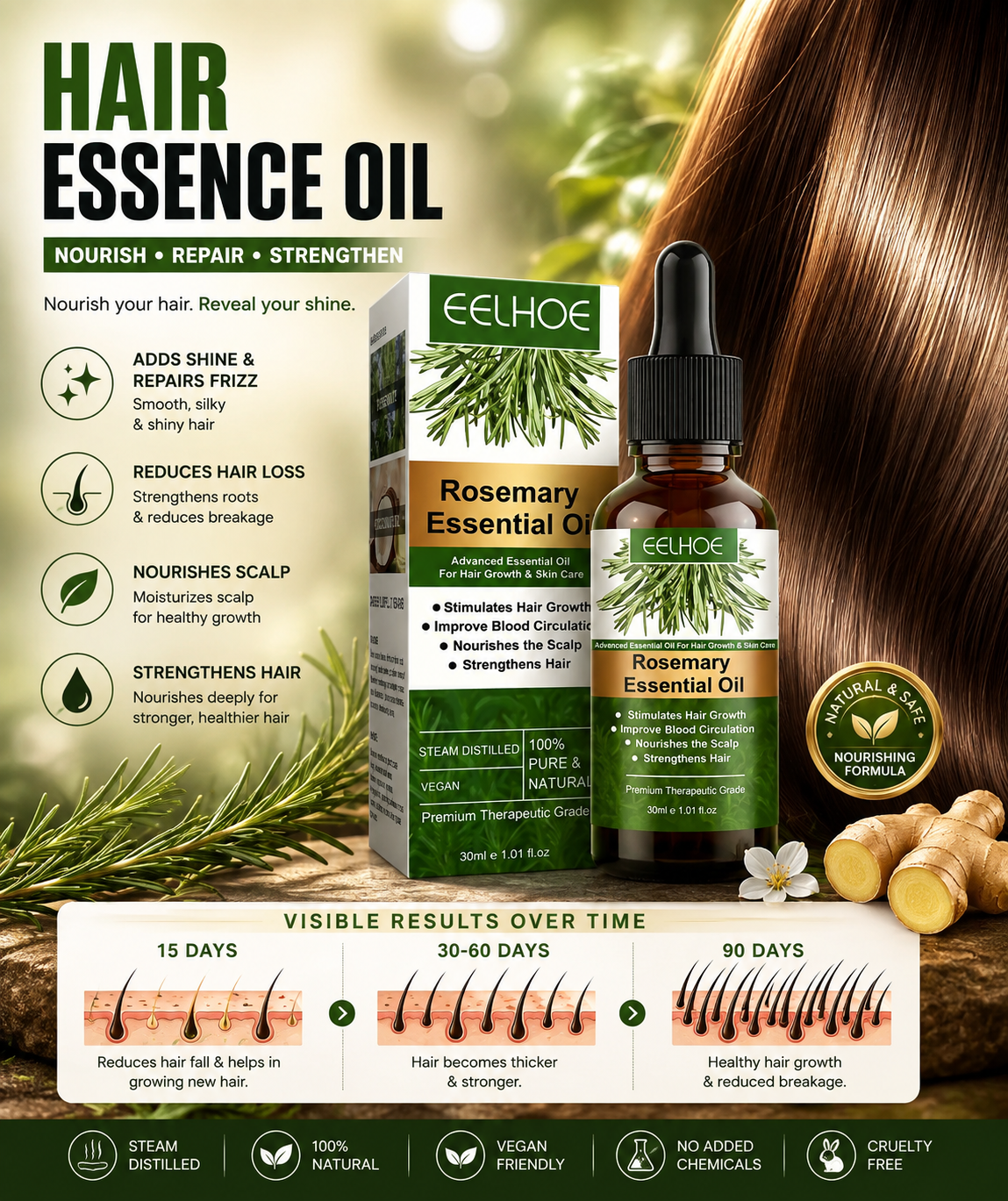 Rosemary Hair Growth Serum – Hair Regrowth & Scalp Nourishing Treatment