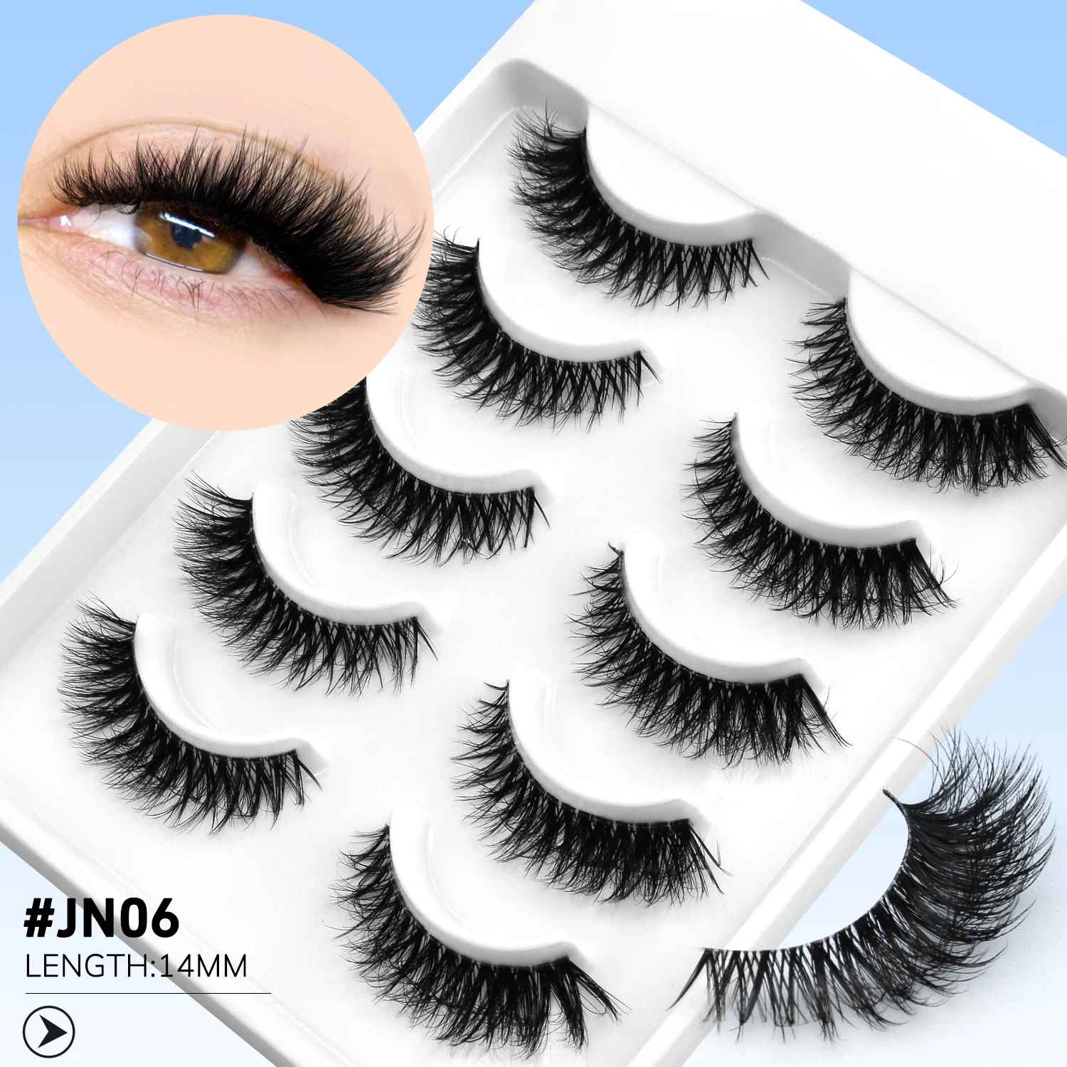Cat Eye False Eyelashes – Natural Fluffy Wispy Faux Mink Lashes-False Lashes-Blushia