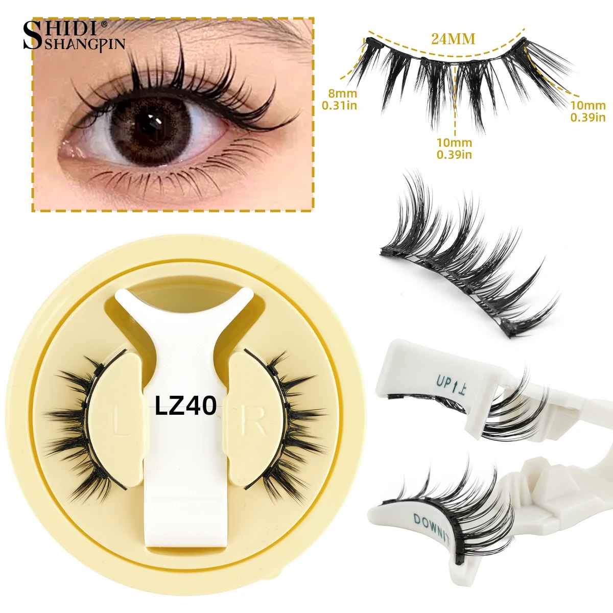 1 Pair Reusable Magnetic Eyelashes Set With Magnetic Tweezers Natural Faux Mink Lashes Fluffy Fake Eyelash Extension Makeup Tool-False Lashes-Blushia