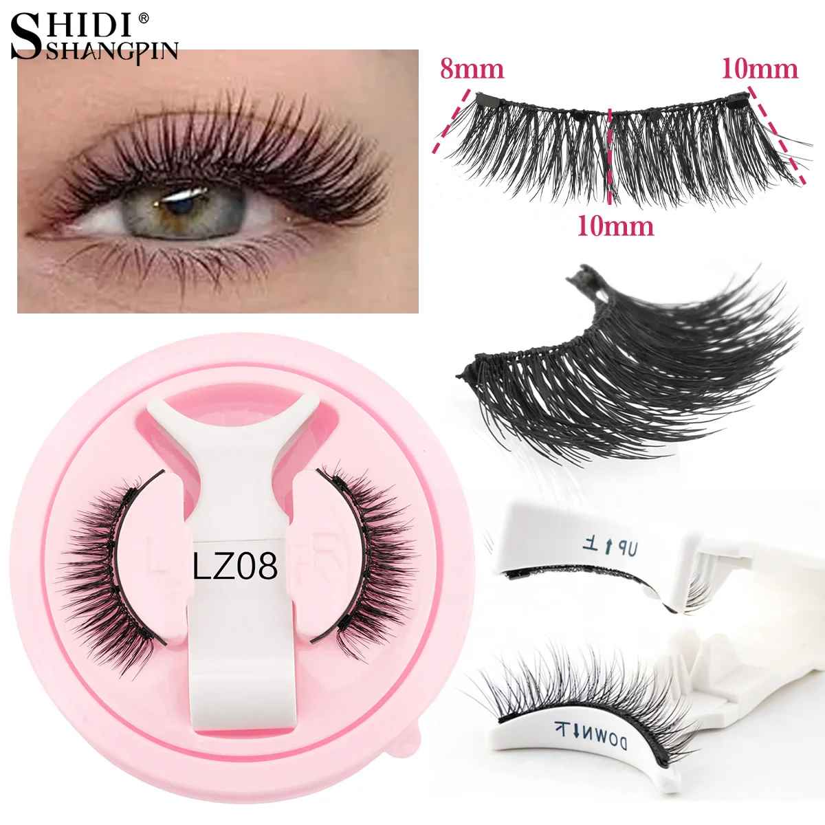 1 Pair Reusable Magnetic Eyelashes Set With Magnetic Tweezers Natural Faux Mink Lashes Fluffy Fake Eyelash Extension Makeup Tool-False Lashes-Blushia