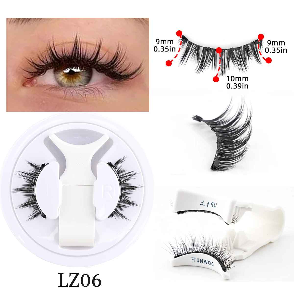 1 Pair Reusable Magnetic Eyelashes Set With Magnetic Tweezers Natural Faux Mink Lashes Fluffy Fake Eyelash Extension Makeup Tool-False Lashes-Blushia