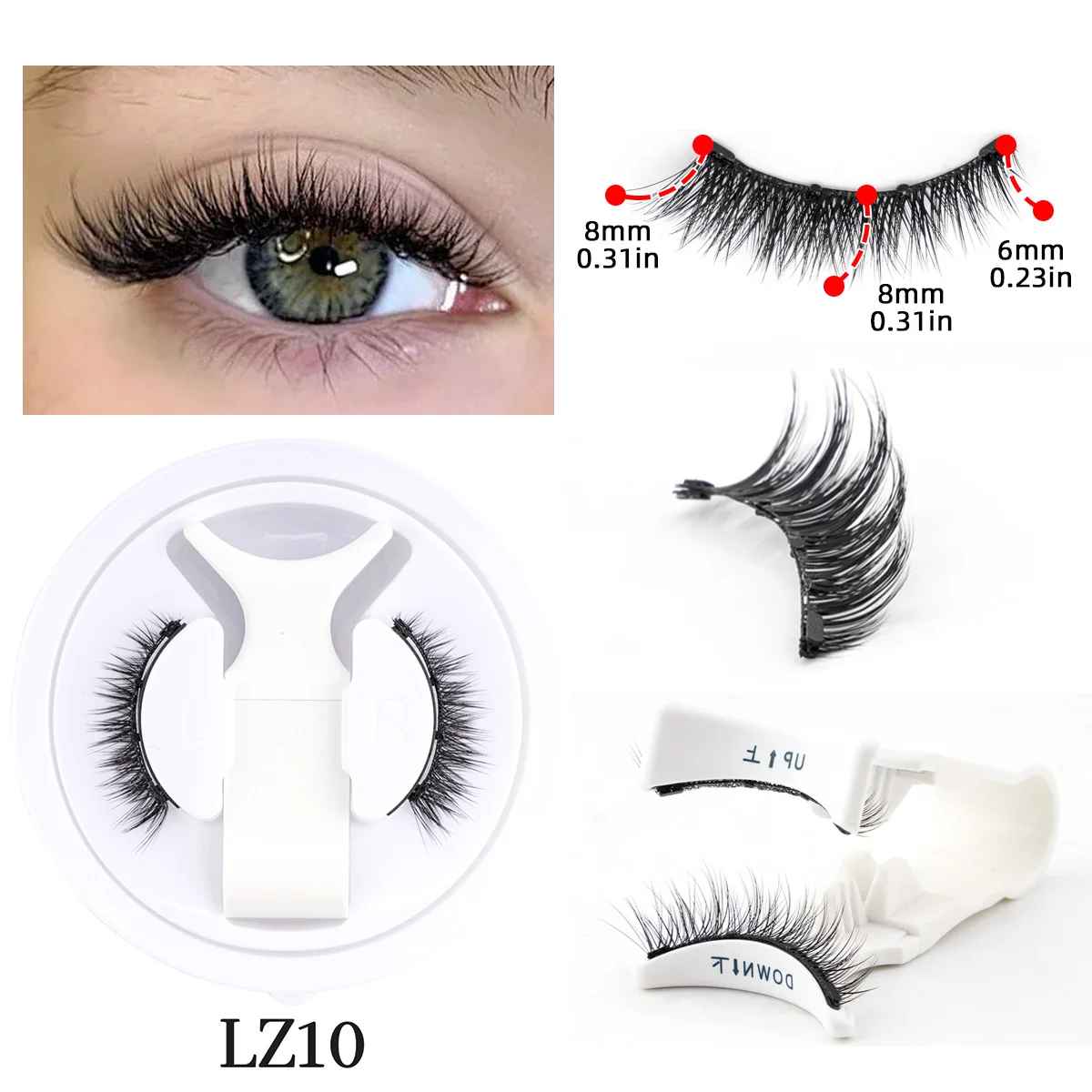 1 Pair Reusable Magnetic Eyelashes Set With Magnetic Tweezers Natural Faux Mink Lashes Fluffy Fake Eyelash Extension Makeup Tool-False Lashes-Blushia
