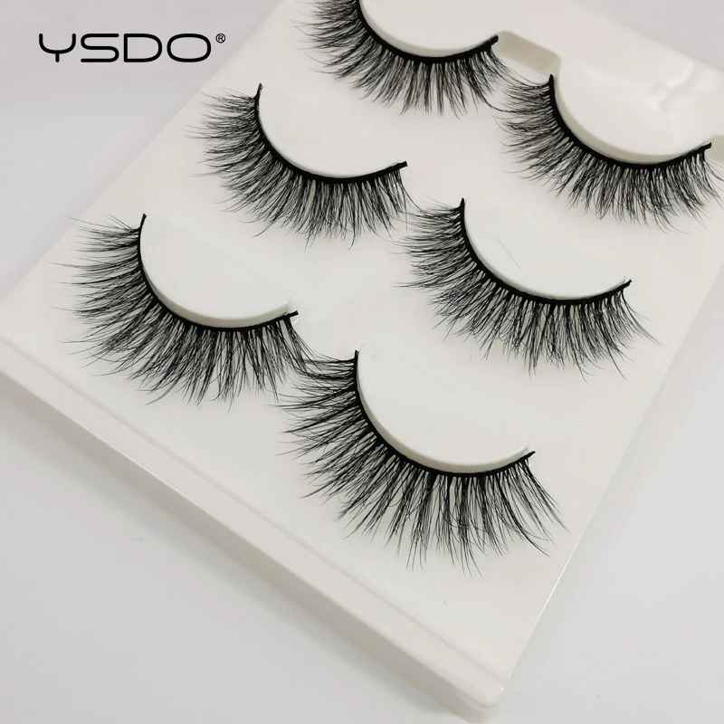 3-Pair Natural 3D Cat Eye False Eyelashes – Full Volume Faux Mink Lashes-False Lashes-Blushia