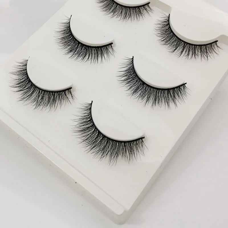 3-Pair Natural 3D Cat Eye False Eyelashes – Full Volume Faux Mink Lashes-False Lashes-Blushia