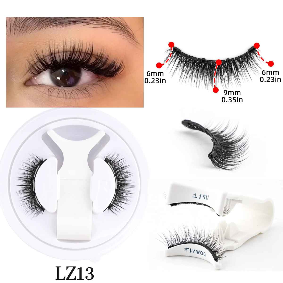 1 Pair Reusable Magnetic Eyelashes Set With Magnetic Tweezers Natural Faux Mink Lashes Fluffy Fake Eyelash Extension Makeup Tool-False Lashes-Blushia