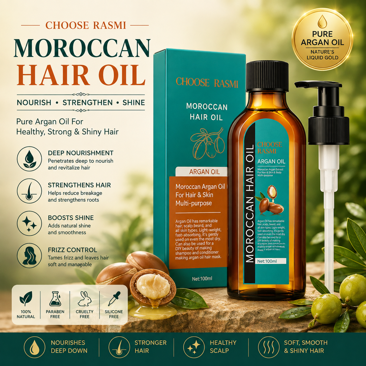 Hair Care Essential Oil – Moisturizing, Nourishing & Split-End Treatment