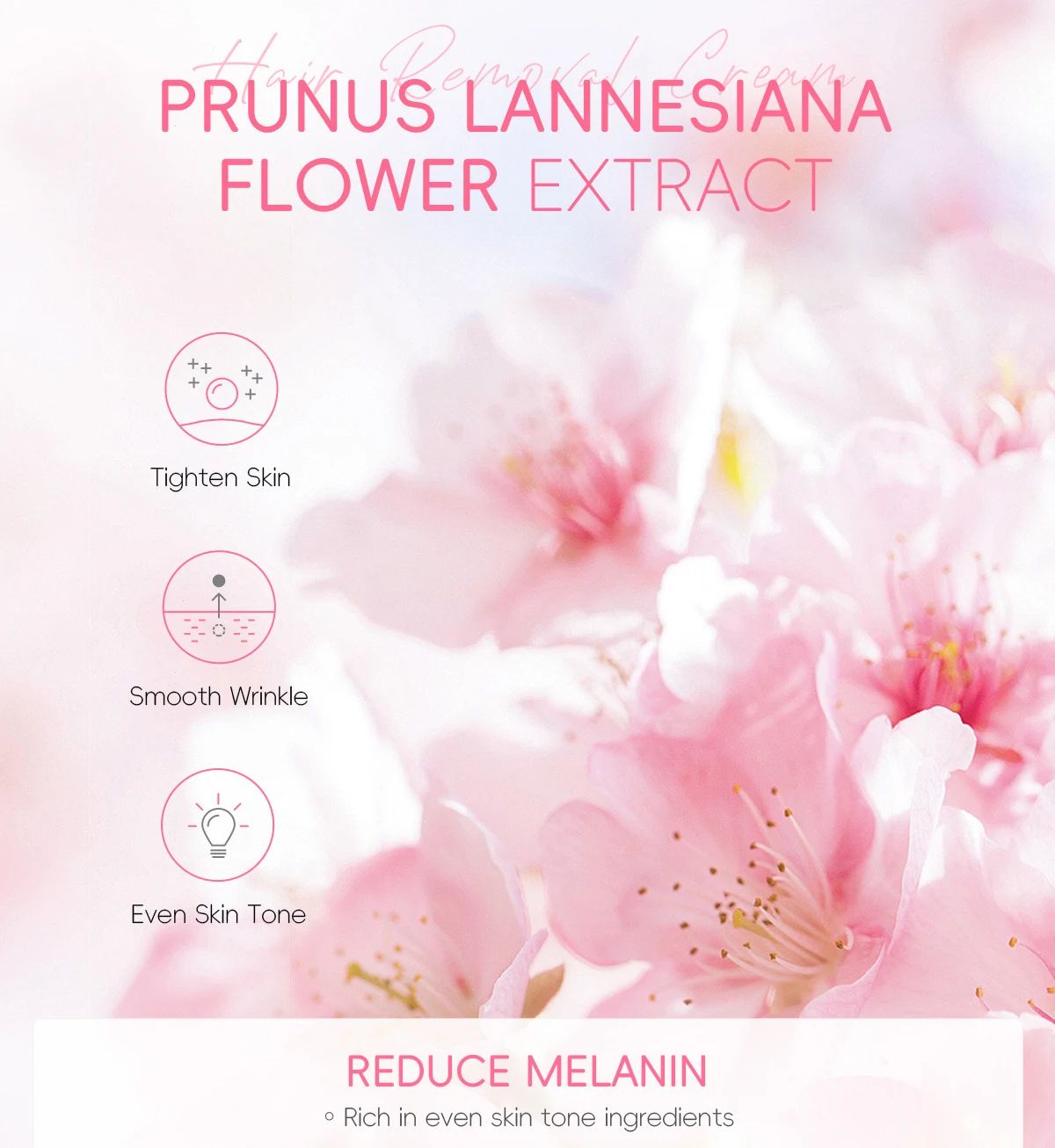 Sakura Hair Removal Cream Fast Painless Hair Growth Inhibitor Arm Armpit Legs Intimate Areas Permanent Depilatory for Men Woman-Shaving-Blushia