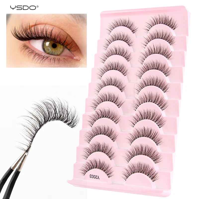 3-Pair Natural 3D Cat Eye False Eyelashes – Full Volume Faux Mink Lashes-False Lashes-Blushia