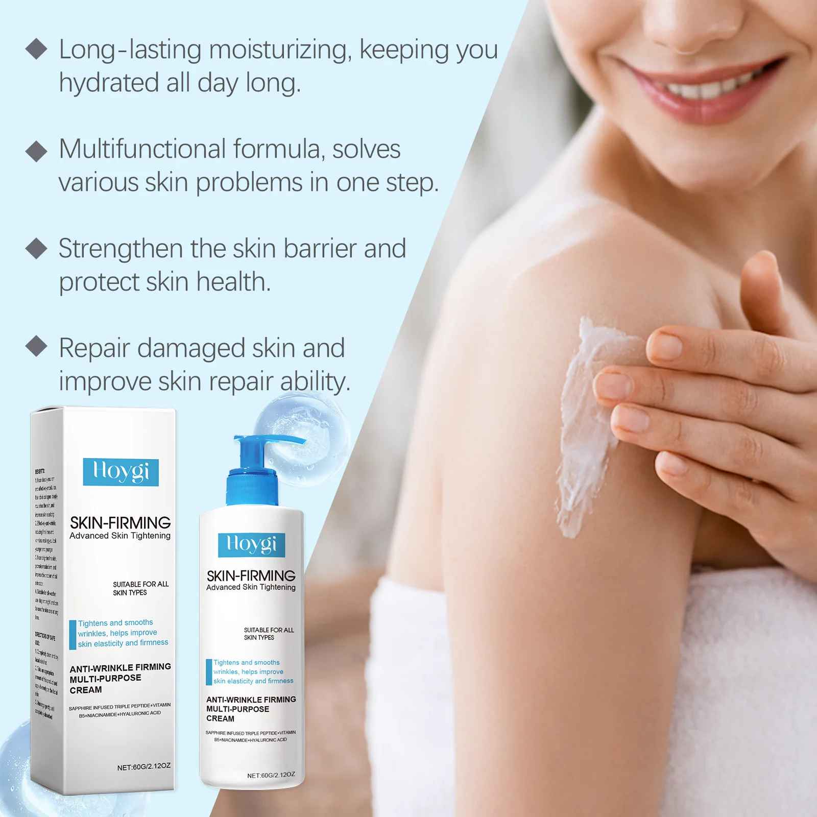 Hoygi Body Firming Cream Tightening Increase Elasticity Improve Sagging Skin Lotion-Body Cream & Lotion-Blushia