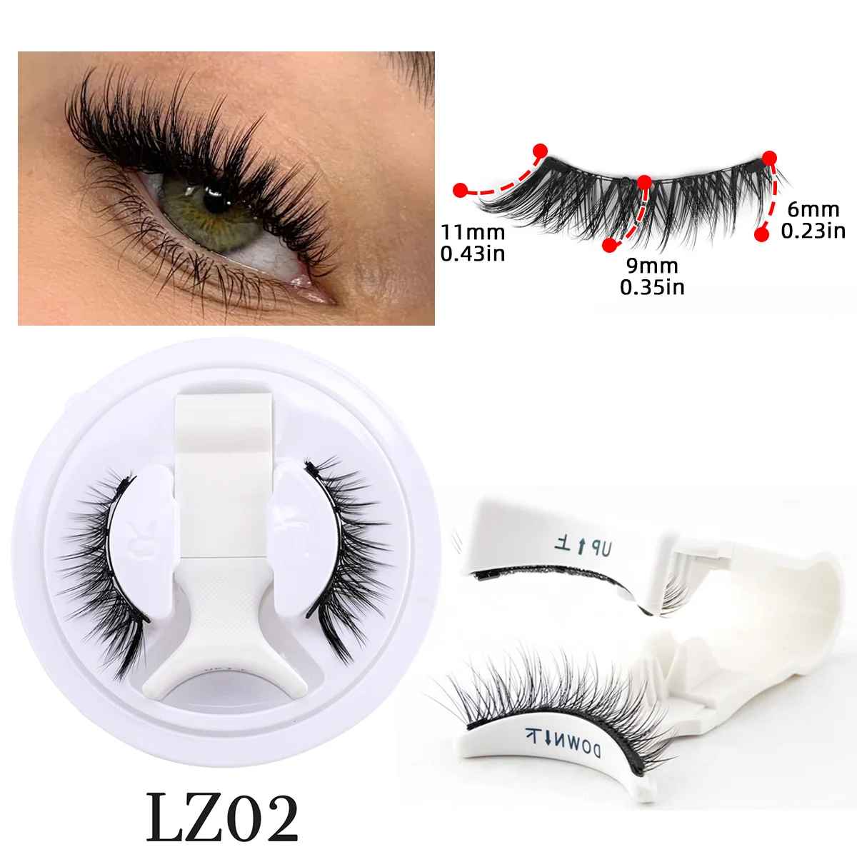 1 Pair Reusable Magnetic Eyelashes Set With Magnetic Tweezers Natural Faux Mink Lashes Fluffy Fake Eyelash Extension Makeup Tool-False Lashes-Blushia