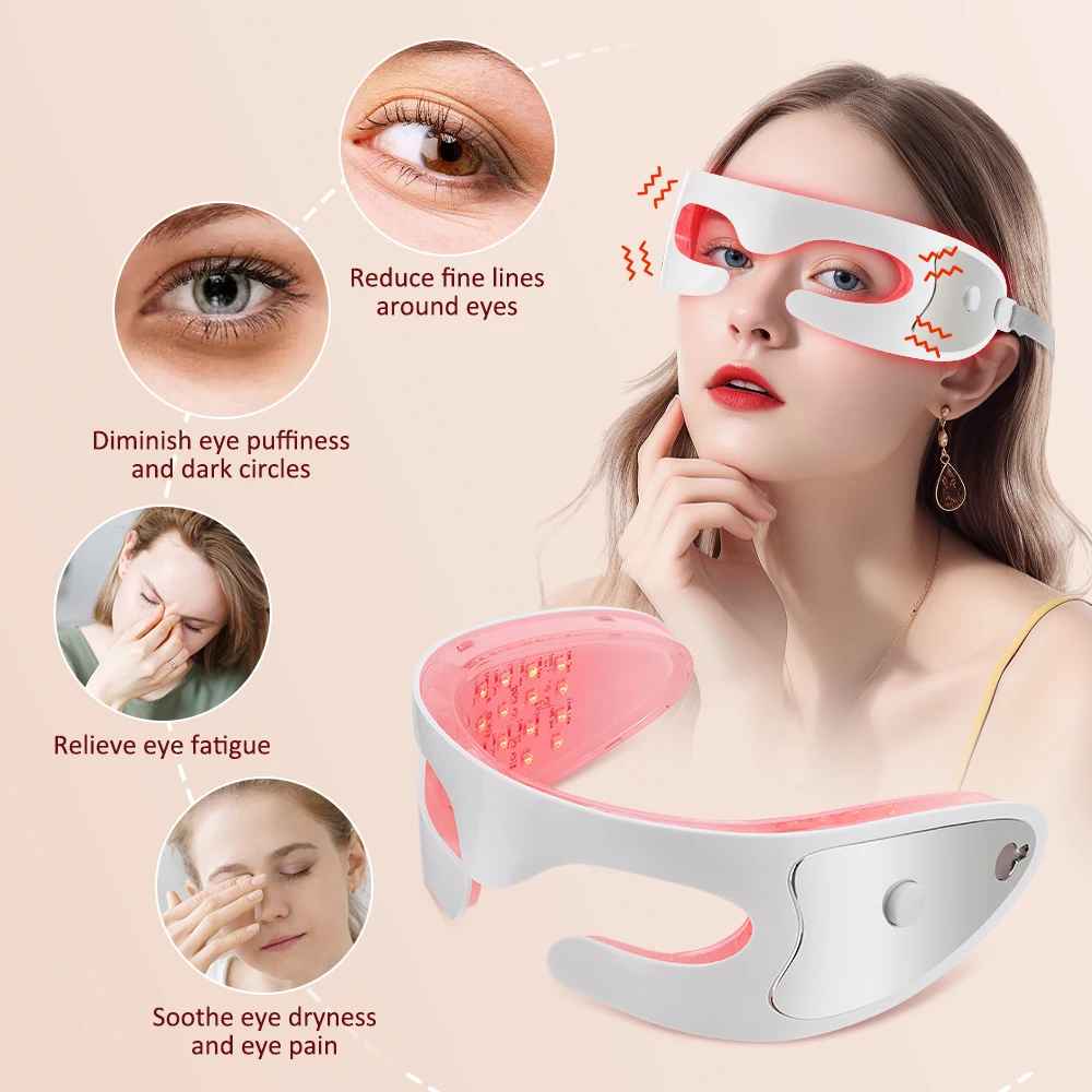 3D Eye Massager with Red Light & Vibration – Relieve Eye Fatigue, Dark Circles & Puffiness-Eye Care Accessories-Blushia