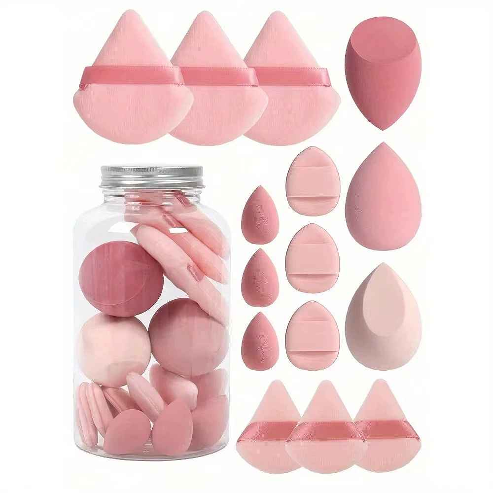 15-Piece Makeup Sponge Set – Foundation Blender Beauty Egg & Powder Puffs-Makeup Sponges-Blushia