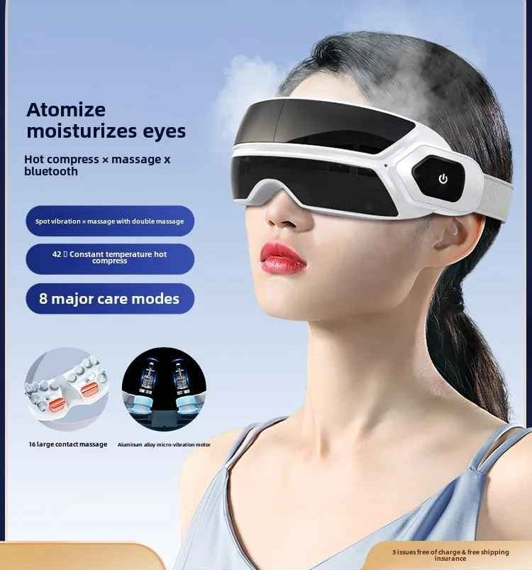 Smart Steam Eye Massager, Airbag & Vibration – Foldable Anti-Puffiness & Eye Care Device-Eye Care Accessories-Blushia