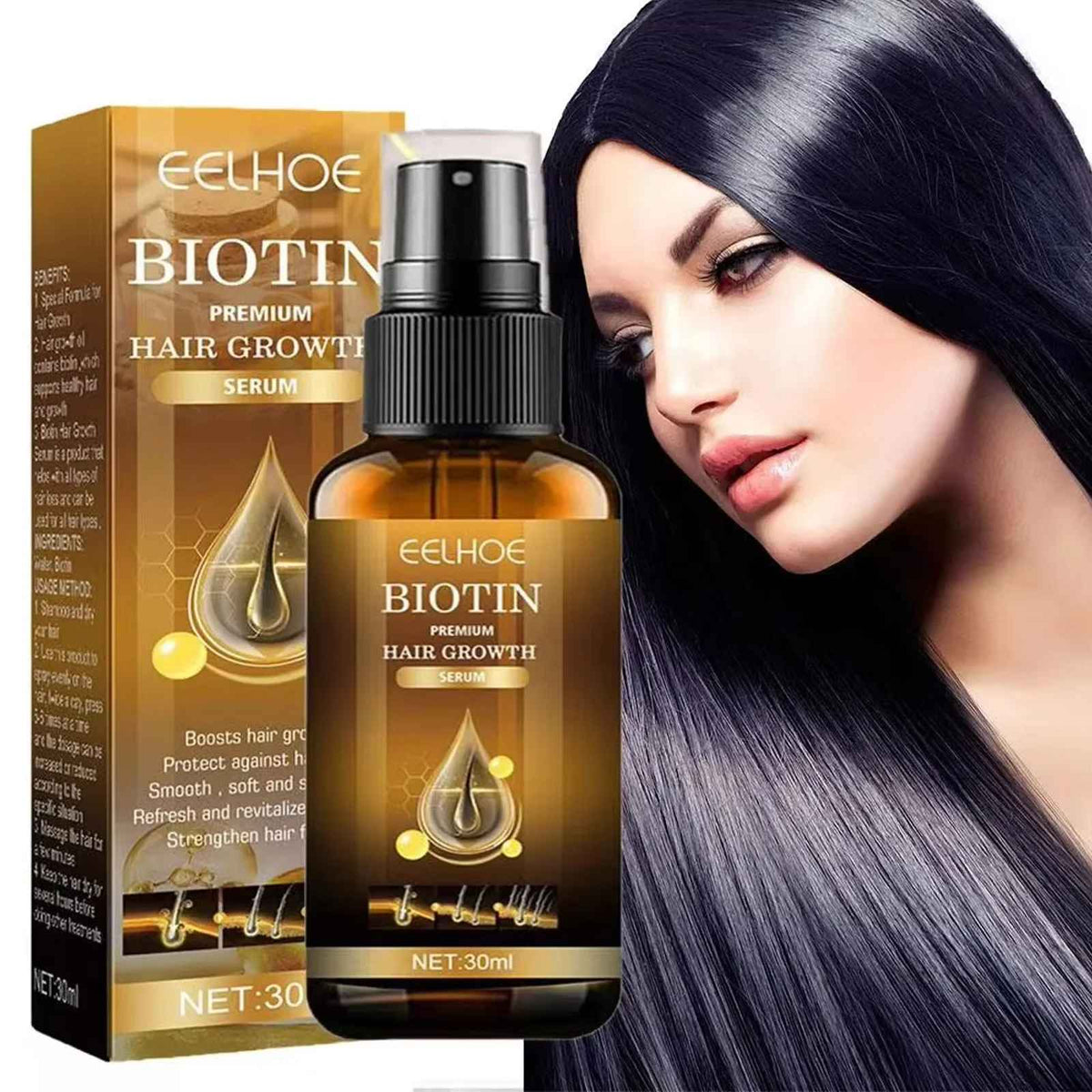Biotin Hair Growth Serum Spray – Anti-Hair Loss Scalp & Beard Treatment