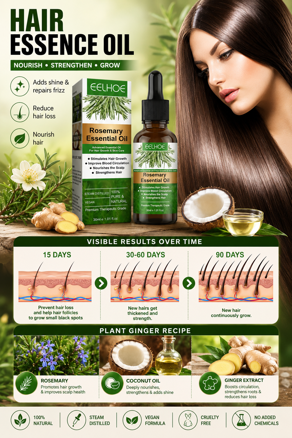 Rosemary Hair Growth Serum – Hair Regrowth & Scalp Nourishing Treatment