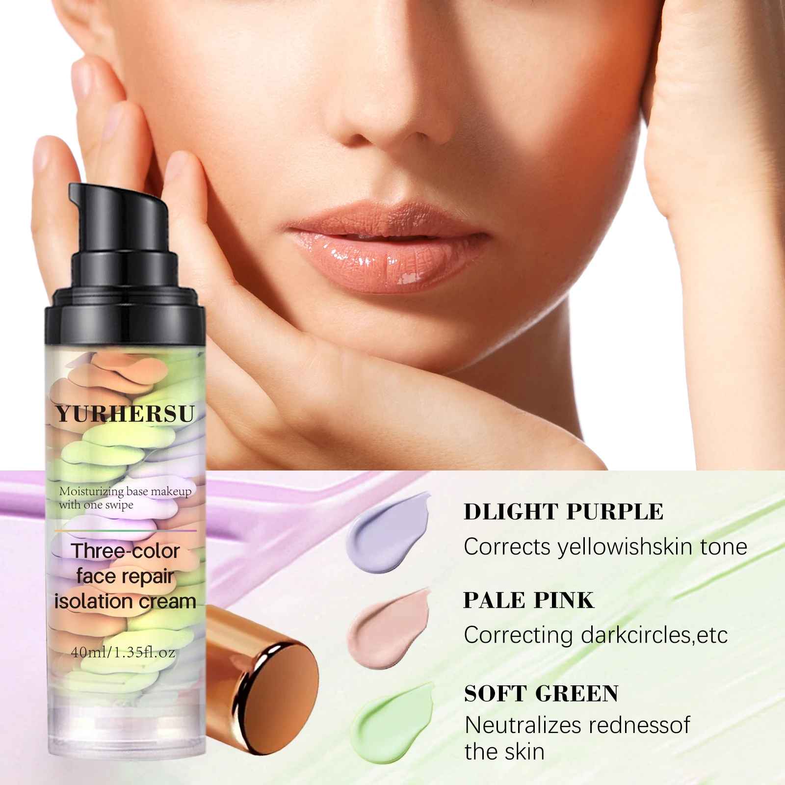 Tri-Color Colour Correcting Primer – Moisturising Long-Lasting Base-Primer-Blushia