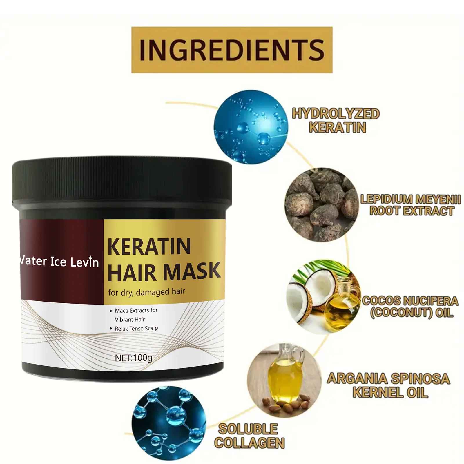 Magical Keratin Hair Mask – 5 Seconds Fast Repair for Damaged, Frizzy Hair-Hair Mask-Blushia