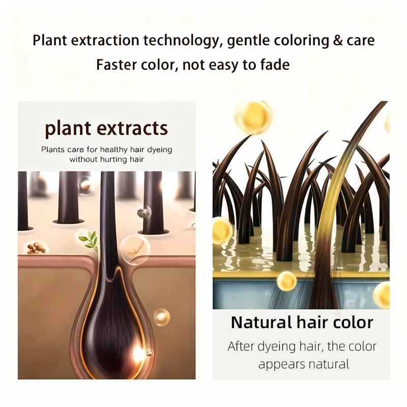YUITIKUE Brown Hair Dye Shampoo 100ml – 4-in-1 Plant Formula, Gray Coverage-Shampoo-Blushia