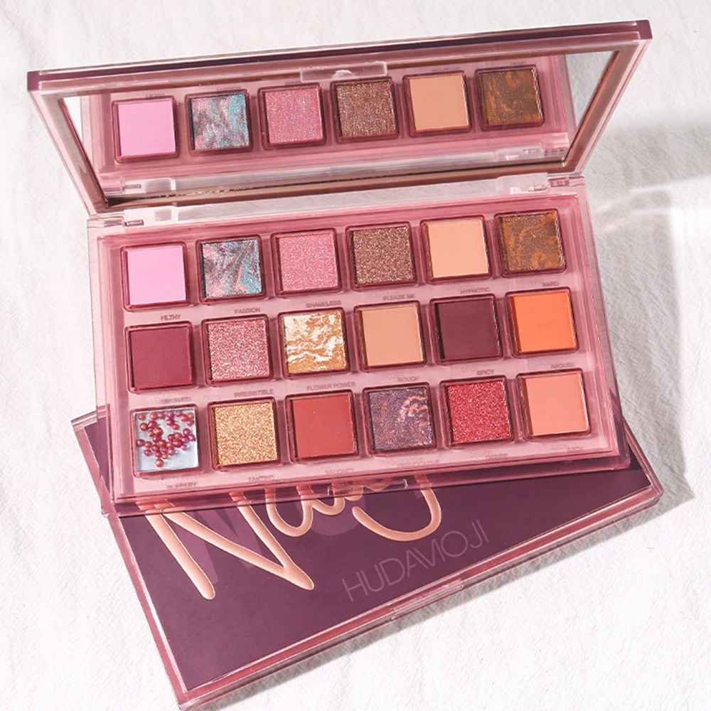 18-Color Pomegranate Eyeshadow Palette – Matte & Shimmer Waterproof-Eyeshadow-Blushia