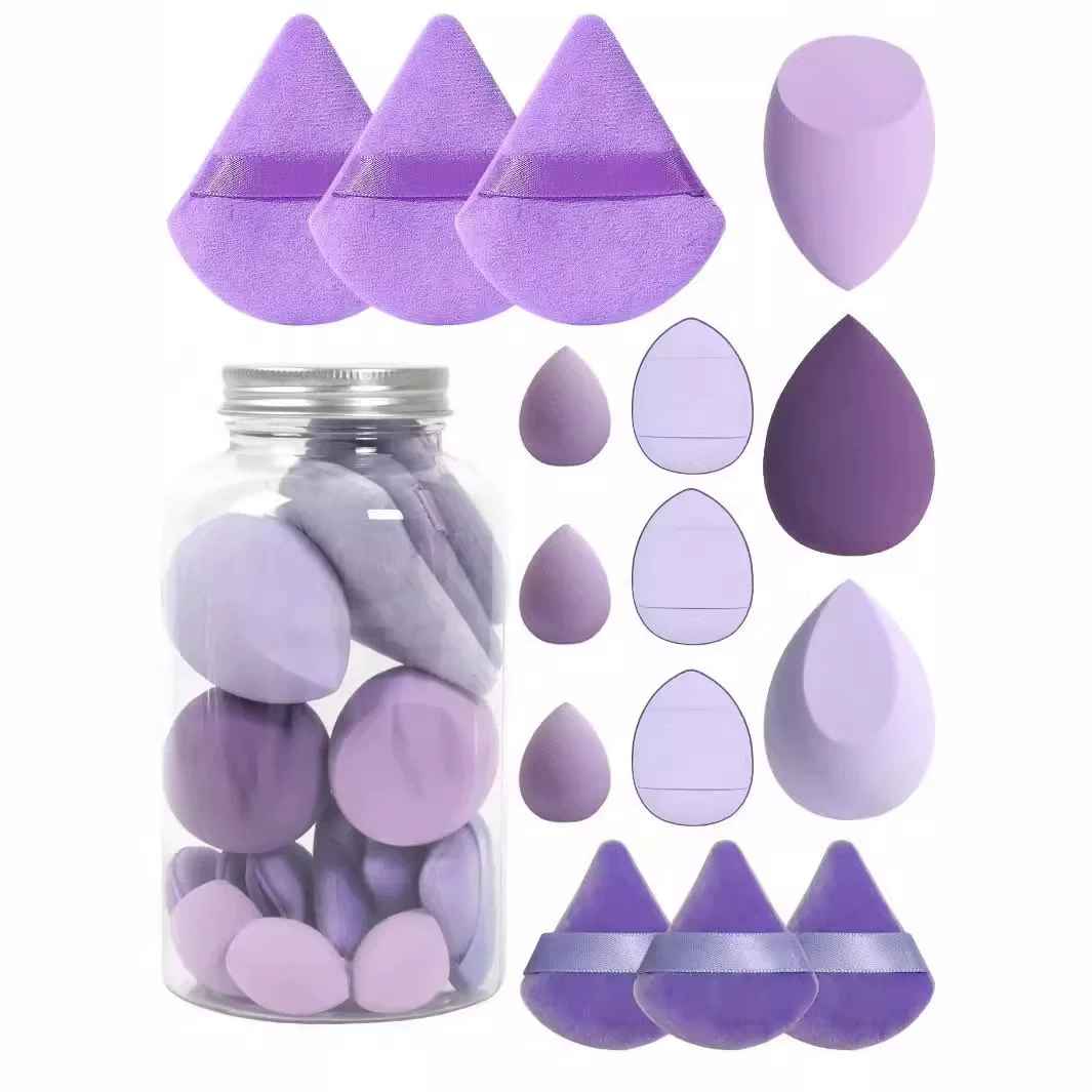 15-Piece Makeup Sponge Set – Foundation Blender Beauty Egg & Powder Puffs-Makeup Sponges-Blushia