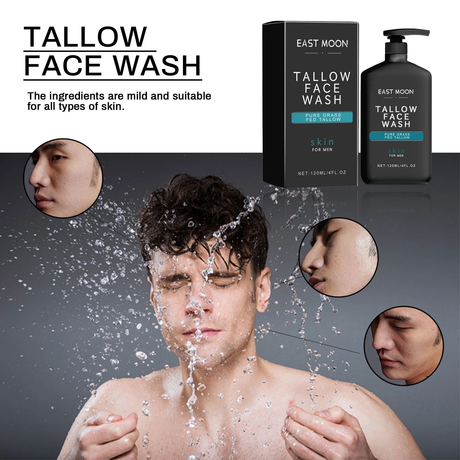 Men’s Deep Cleansing Face Wash – Oil Control & Acne Removal-Face Wash-Blushia