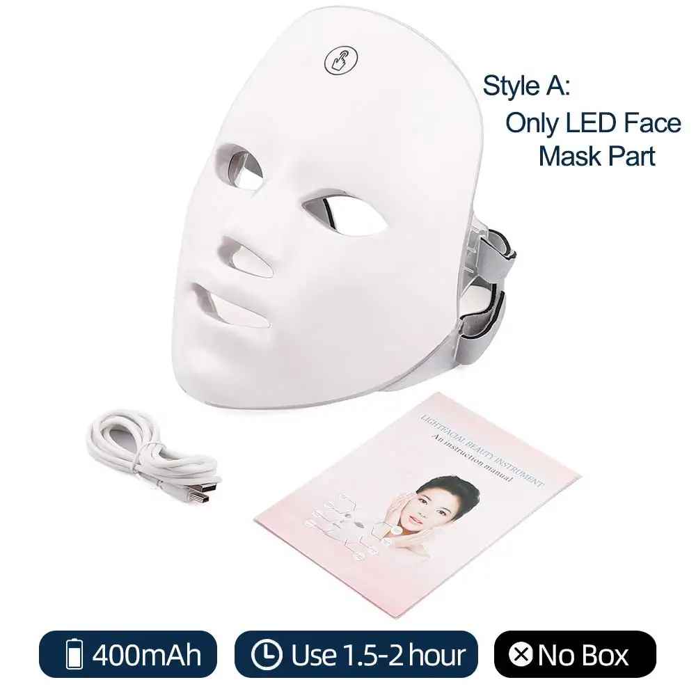 7 Colour LED Face & Neck Mask – Red Light Therapy for Skin Tightening & Anti-Ageing-Face & Neck Mask Device-Blushia