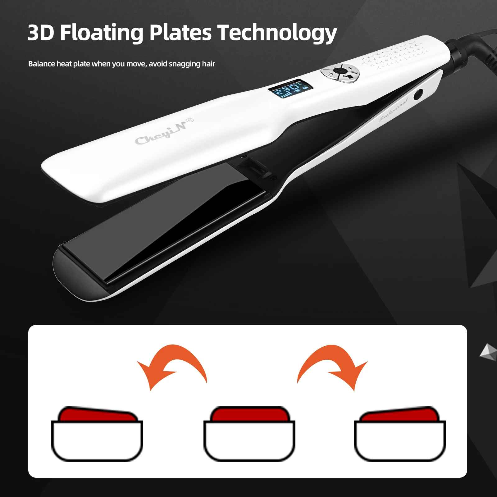 Hair Straightener LCD Display Fast Heating Flat Iron Adjustable Temperature-Hair Straightener-Blushia