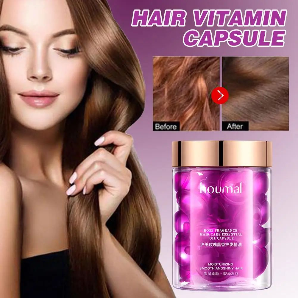 30pcs Rose Hair Serum Capsules – Anti-Frizz Leave-In Conditioner for Dry & Damaged Hair-Hair Serum-Blushia