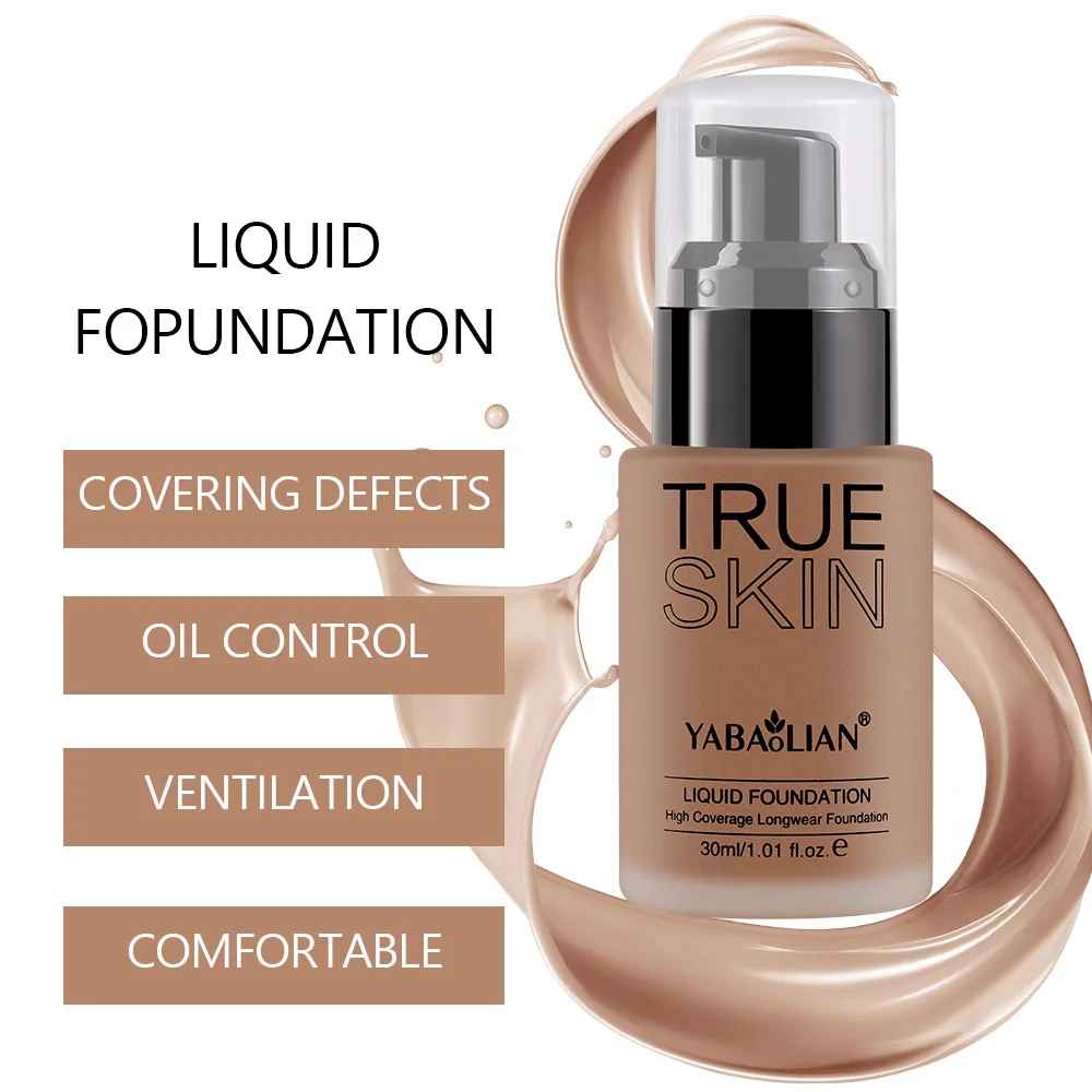 Full Coverage Liquid Foundation 30ML – Sweatproof Water-Based Makeup-Foundation-Blushia