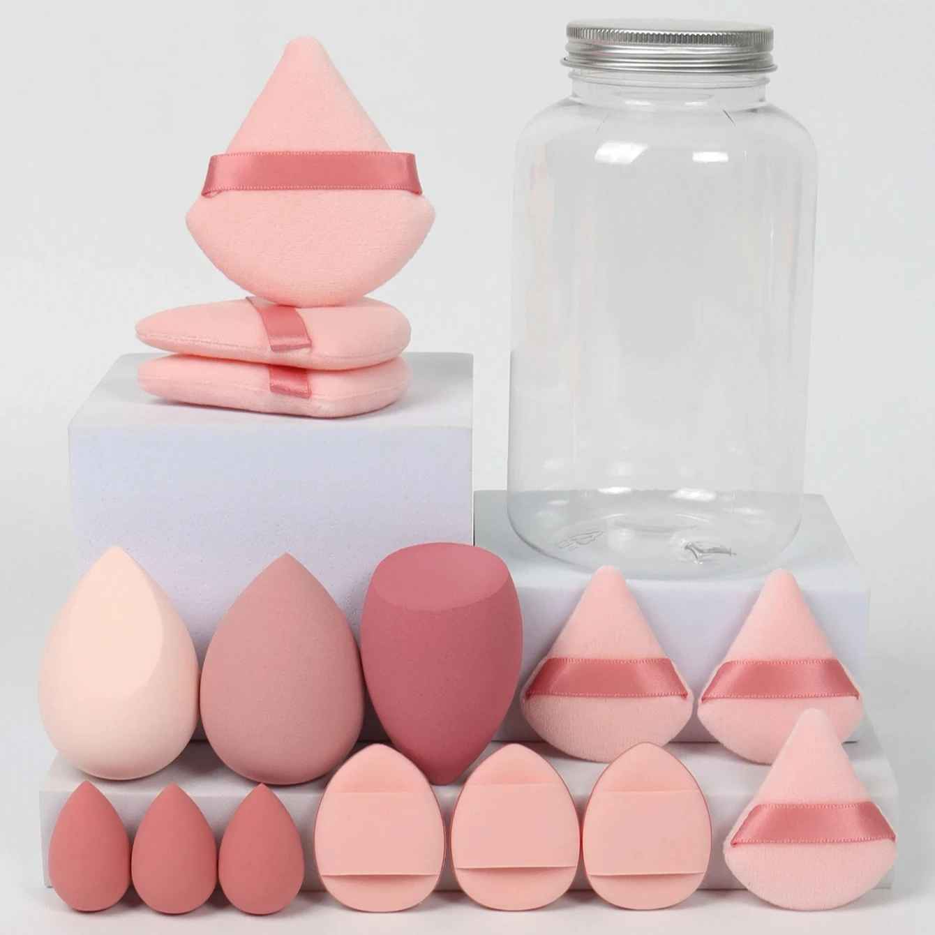 15-Piece Makeup Sponge Set – Foundation Blender Beauty Egg & Powder Puffs-Makeup Sponges-Blushia