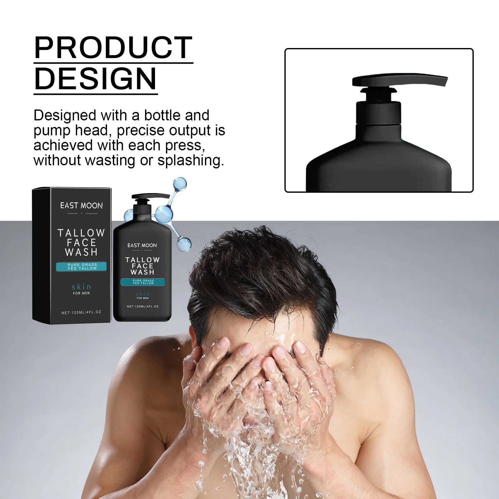 Men’s Deep Cleansing Face Wash – Oil Control & Acne Removal-Face Wash-Blushia