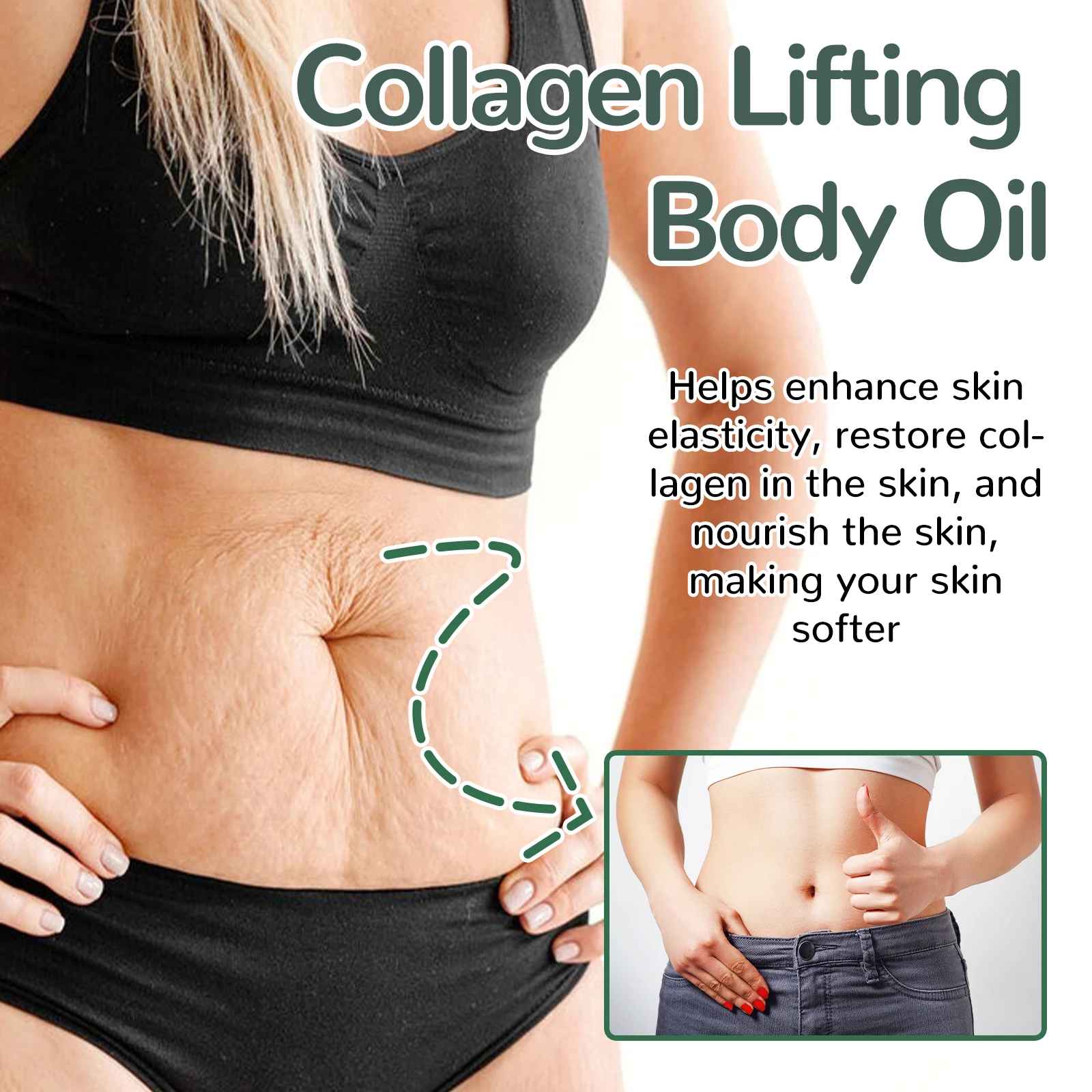 OceAura Collagen Body Oil Tighten Skin Elasticity Increased Moisturizing Body Smooth Non-greasy Rosemary-Body Oil-Blushia