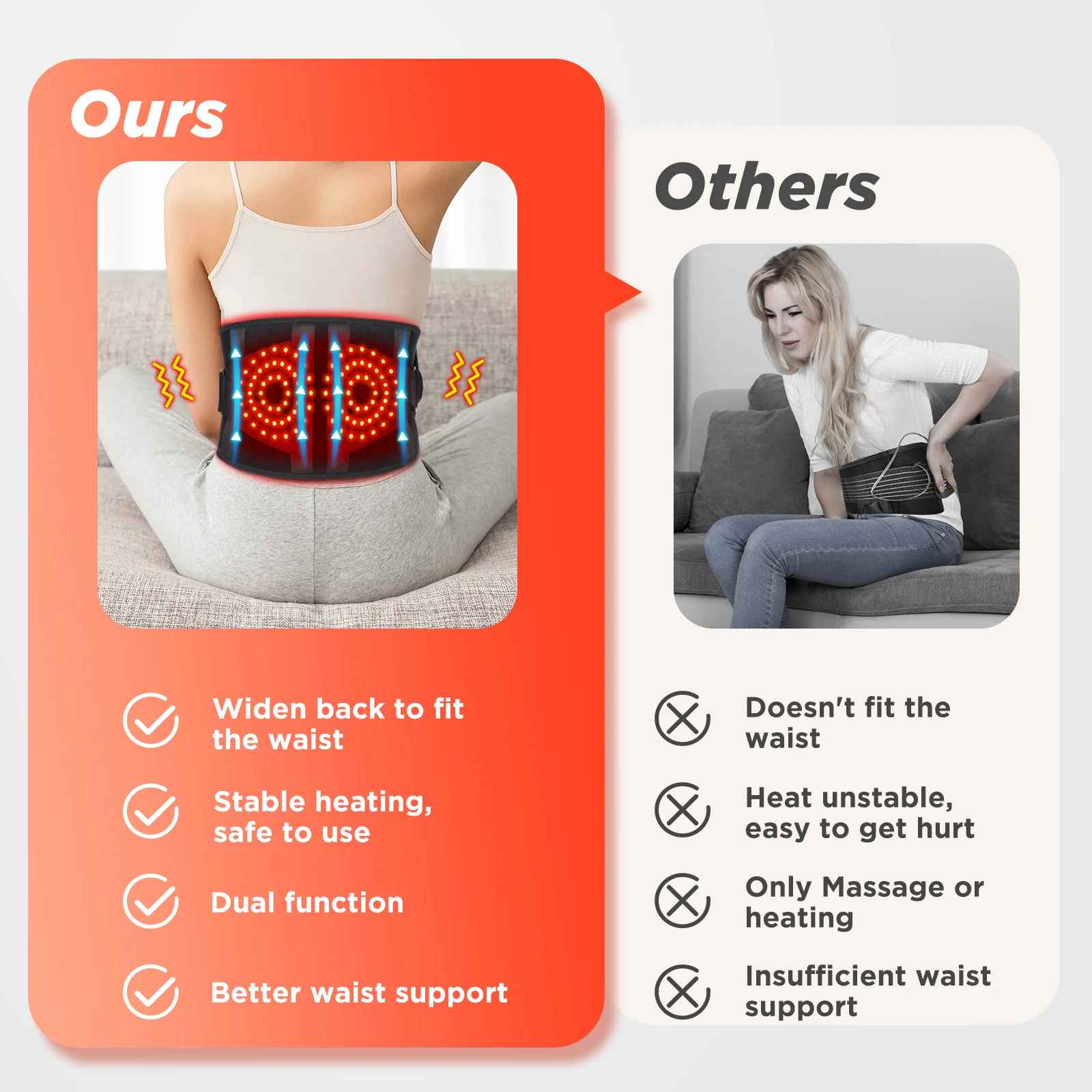 Heating Waist Massager Belt – Vibration Hot Compress for Lumbar Pain & Muscle Relaxation-Body Care Devices-Blushia