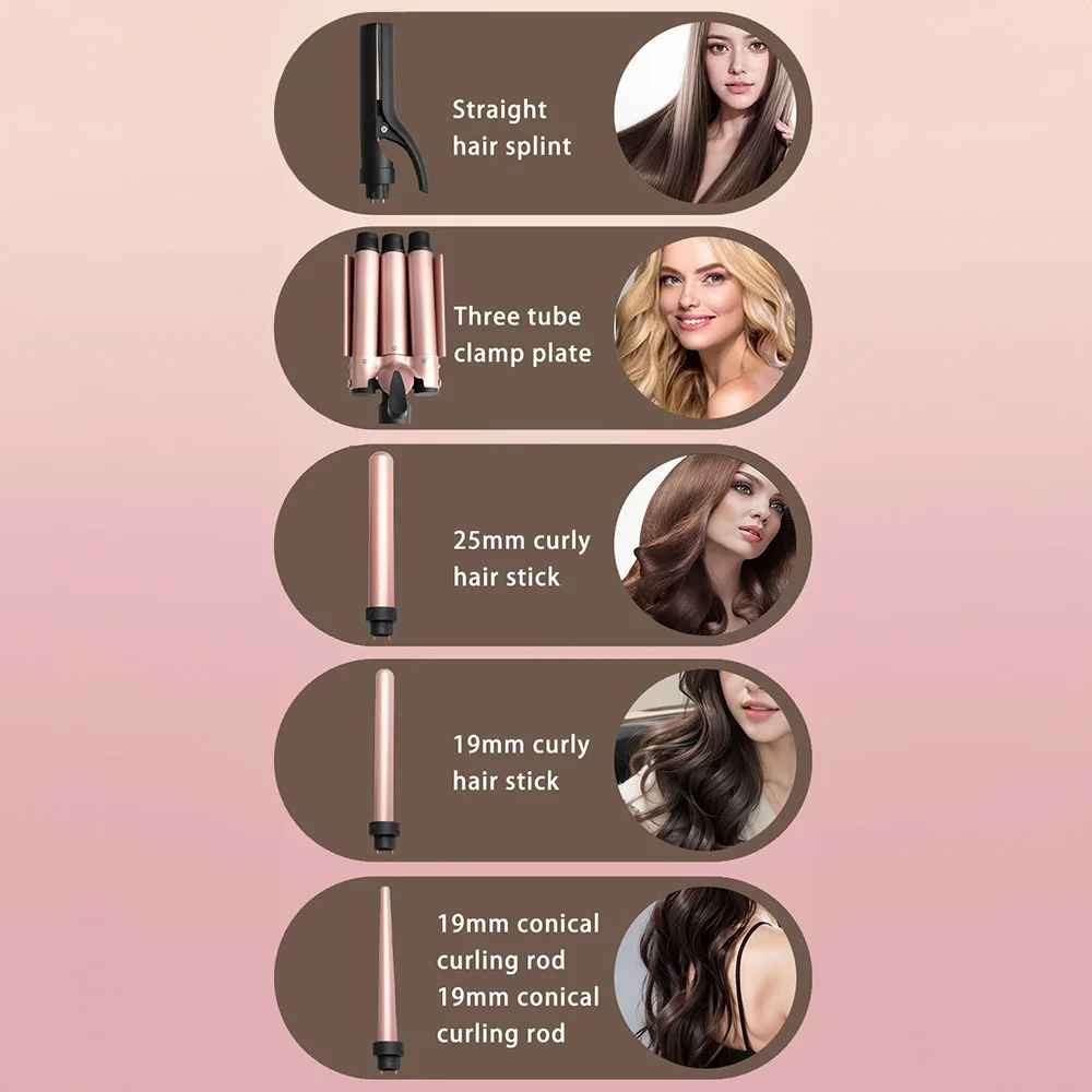 5-in-1 Curling Iron Set Fast Heating Interchangeable Barrel Hair Curler-Hair Curler-Blushia