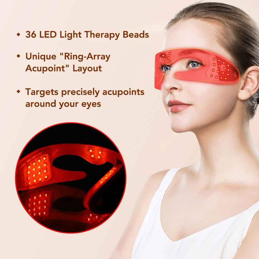 3D Eye Massager with Red Light & Vibration – Relieve Eye Fatigue, Dark Circles & Puffiness-Eye Care Accessories-Blushia