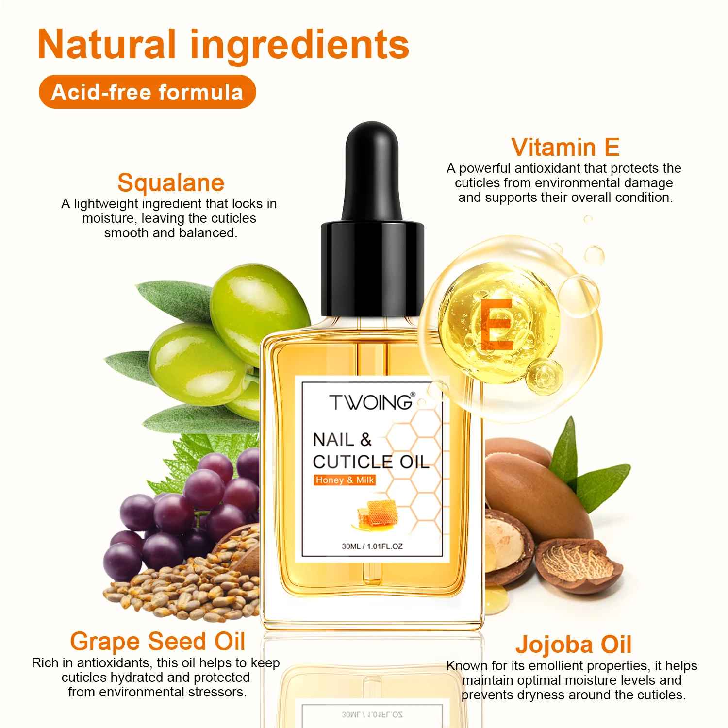 Honey Milk Cuticle Oil 30ML – Nail & Cuticle Moisturising Care-Nail Care & Treatments-Blushia