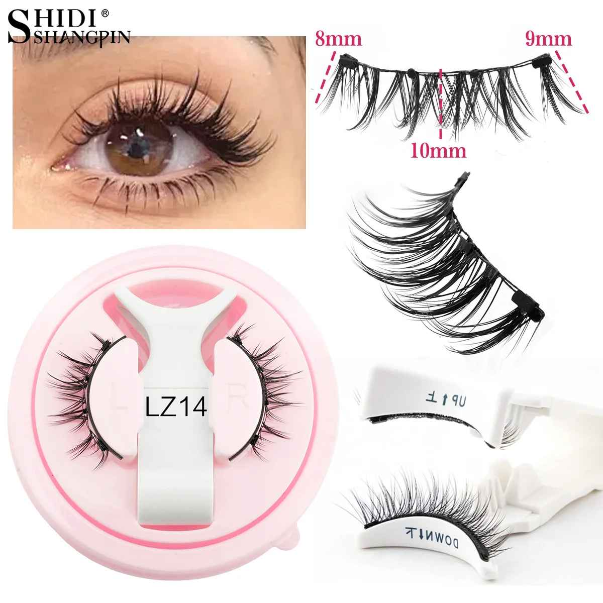 1 Pair Reusable Magnetic Eyelashes Set With Magnetic Tweezers Natural Faux Mink Lashes Fluffy Fake Eyelash Extension Makeup Tool-False Lashes-Blushia