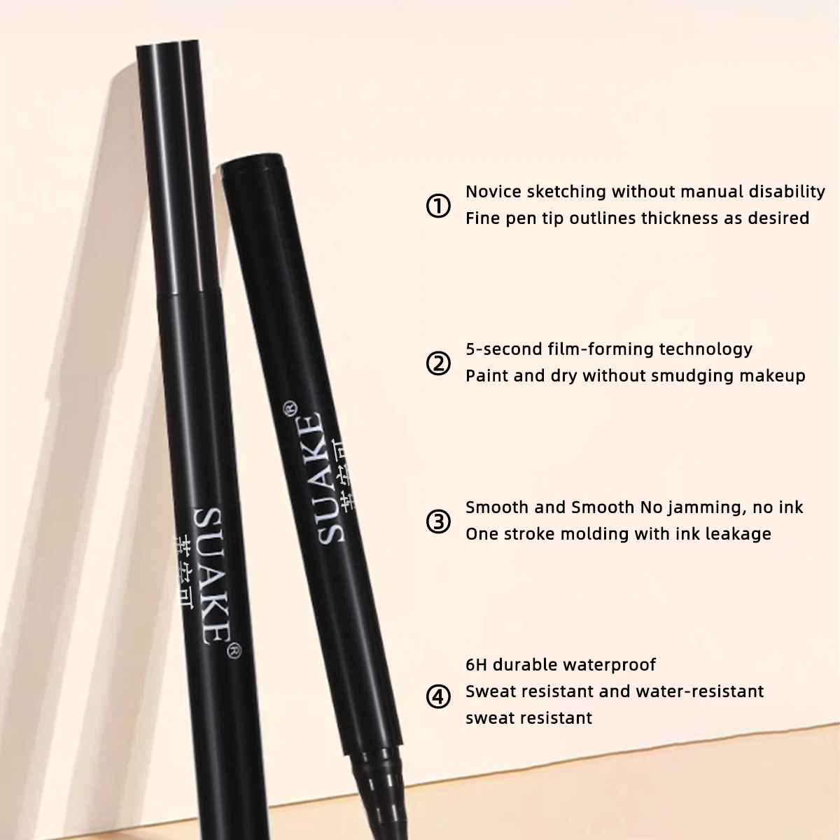 Fast-Drying Liquid Eyeliner Pen – Waterproof Smudge-Proof Black-Eyeliner-Blushia