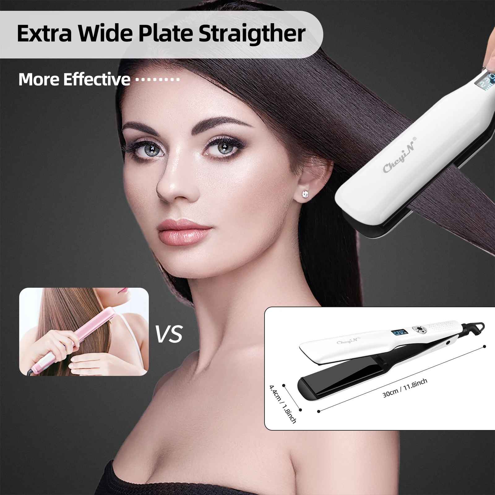 Hair Straightener LCD Display Fast Heating Flat Iron Adjustable Temperature-Hair Straightener-Blushia