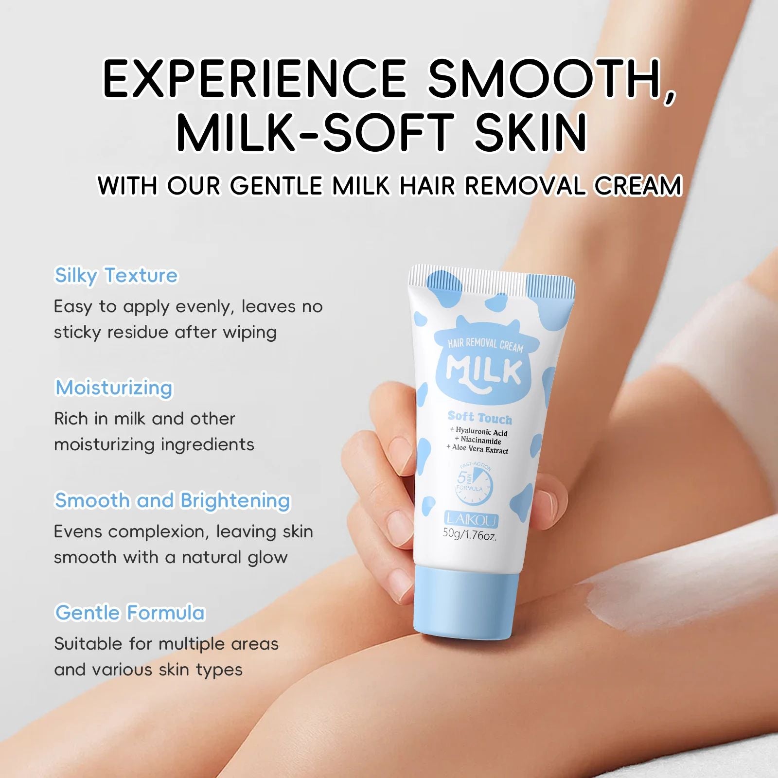 LAIKOU Milk Hair Removal Cream Gentle Depilatory Smooth Skin Treatment for Facial And Body Even Tone-Shaving-Blushia