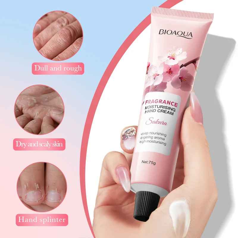 BIOAQUA Sakura Hand Cream – Moisturizing & Nourishing for Dry Skin-Hand Moisturiser-Blushia