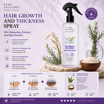 Bare Anatomy Rosemary & Rice Water Growth Spray | All Hair Types | 200ml
