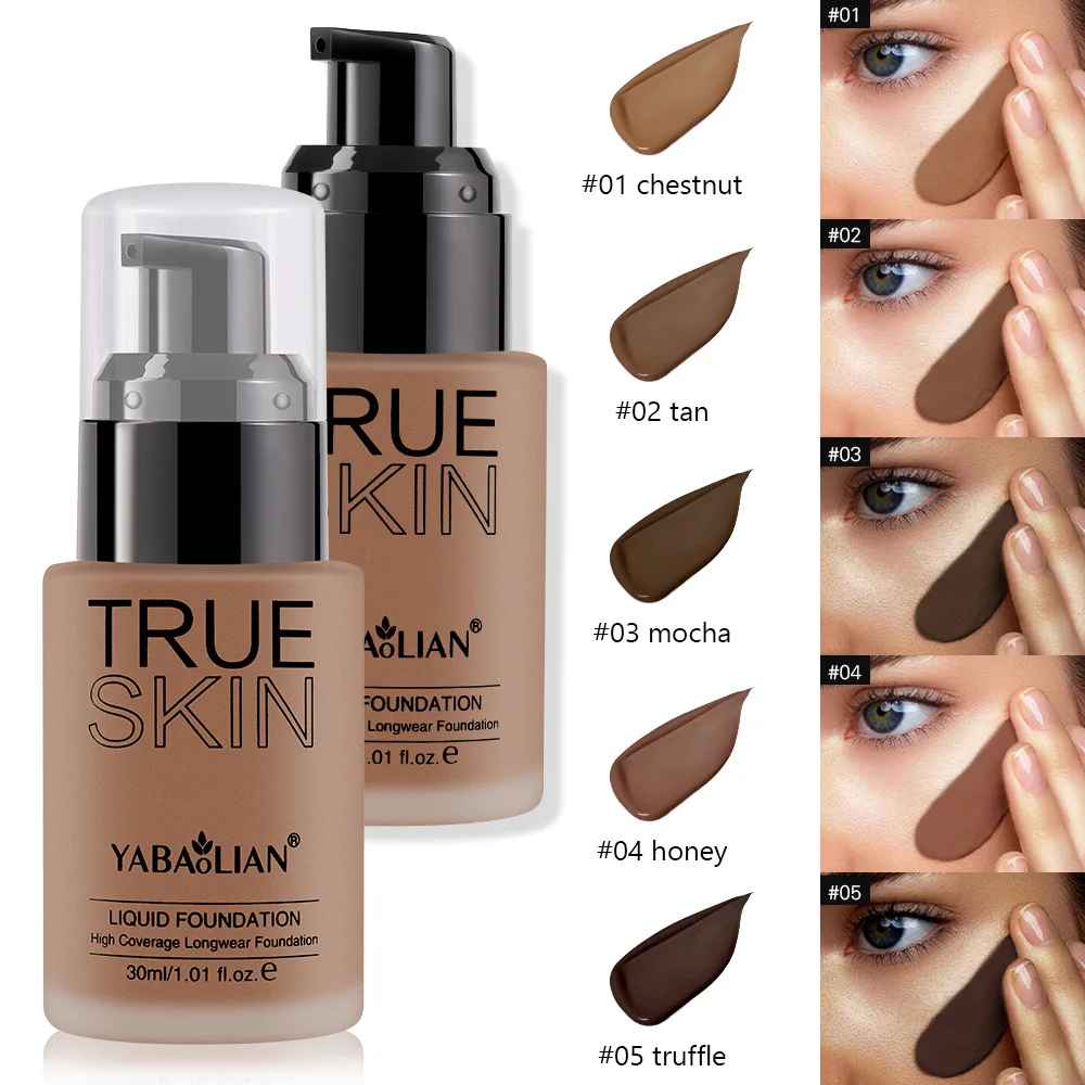 Full Coverage Liquid Foundation 30ML – Sweatproof Water-Based Makeup-Foundation-Blushia