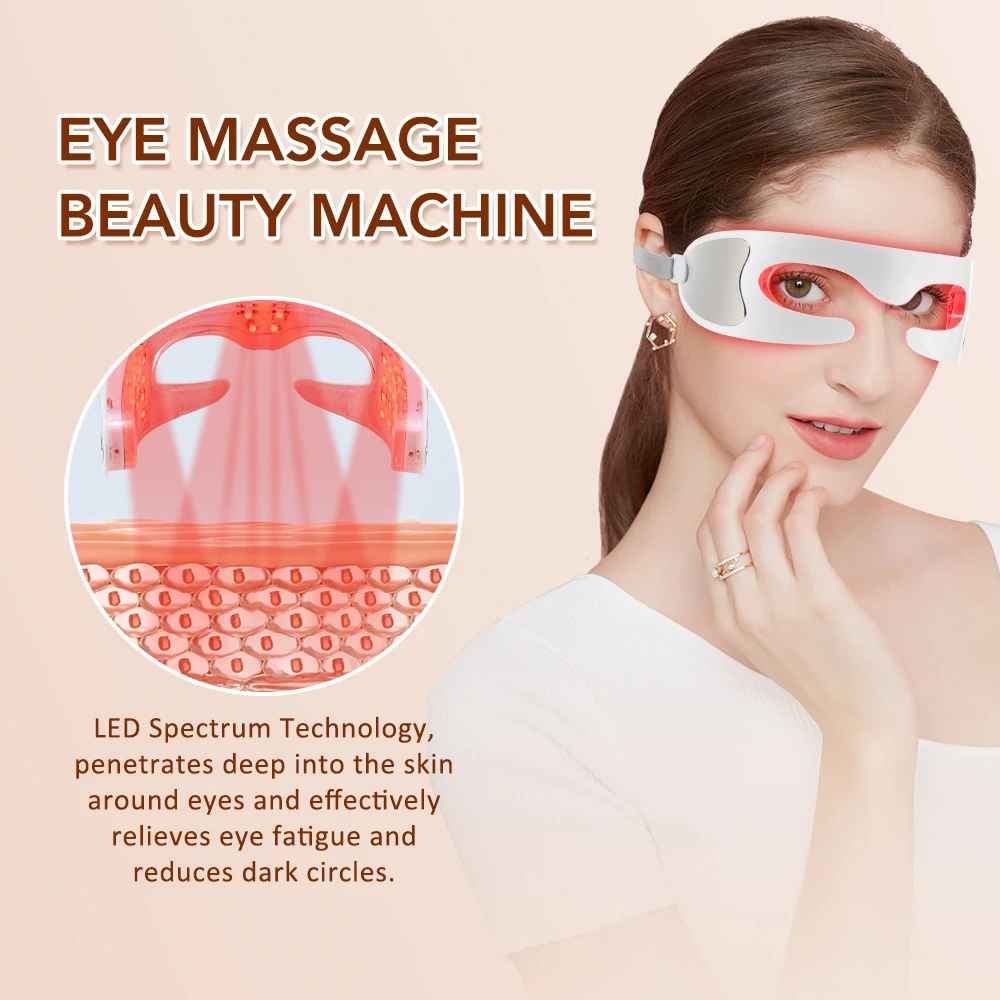3D Eye Massager with Red Light & Vibration – Relieve Eye Fatigue, Dark Circles & Puffiness-Eye Care Accessories-Blushia