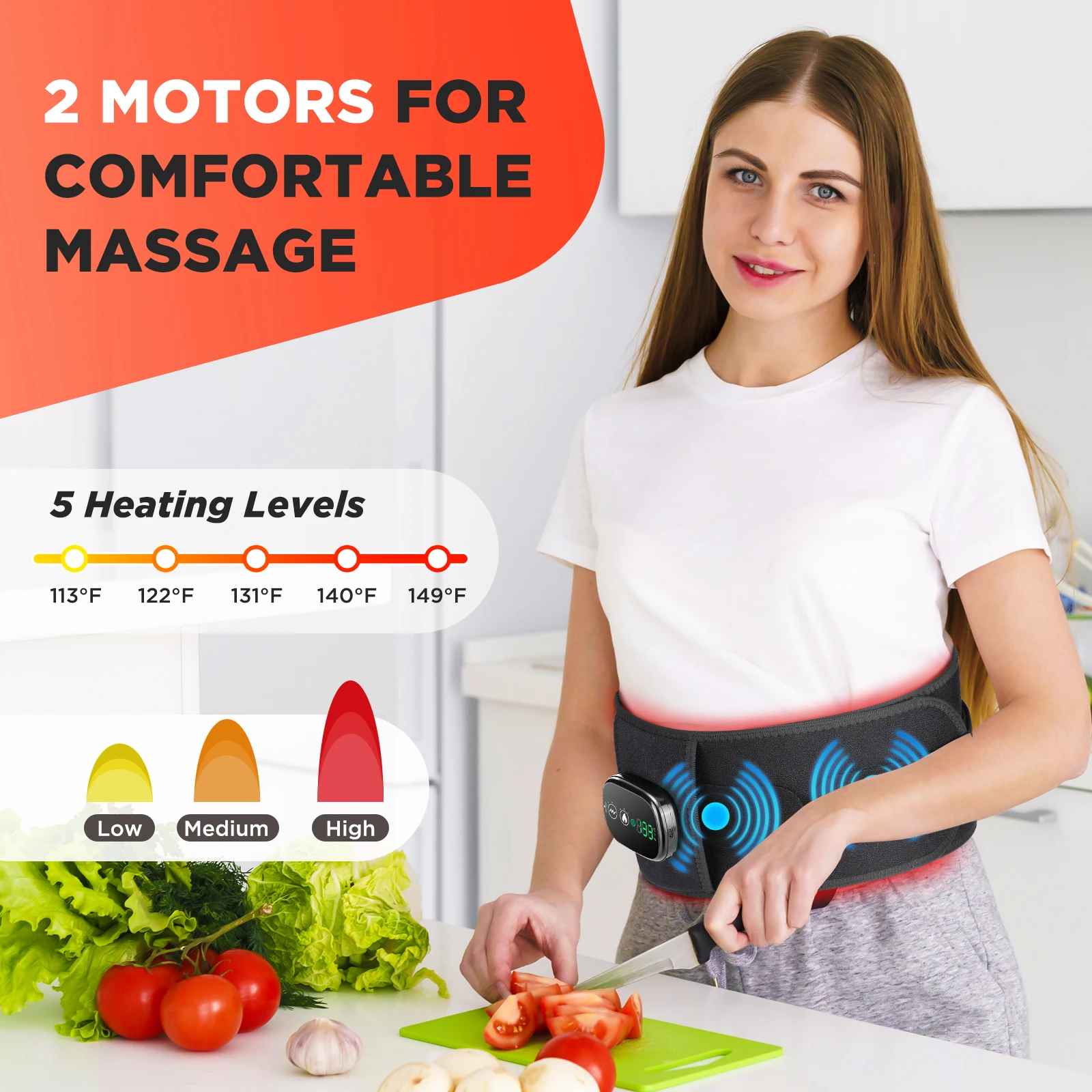 Heating Waist Massager Belt – Vibration Hot Compress for Lumbar Pain & Muscle Relaxation-Body Care Devices-Blushia