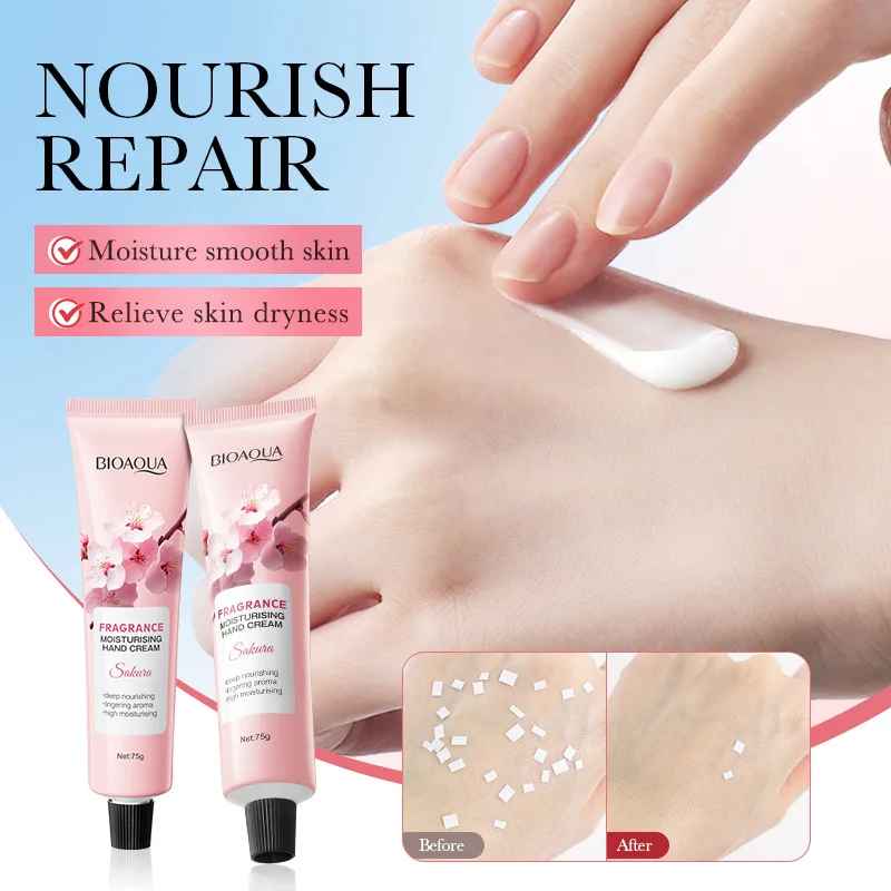 BIOAQUA Sakura Hand Cream – Moisturizing & Nourishing for Dry Skin-Hand Moisturiser-Blushia