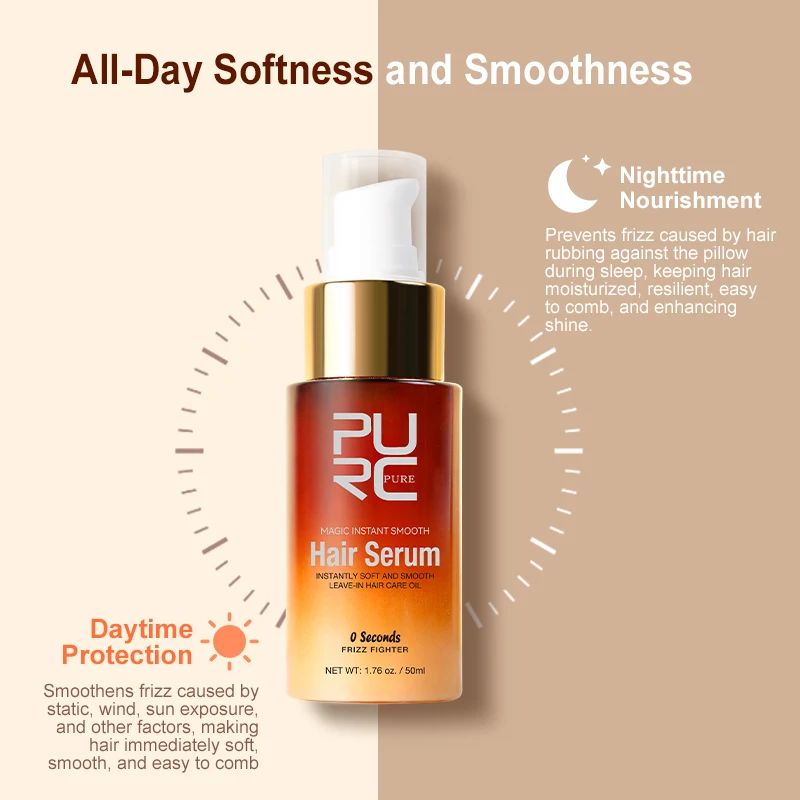 PURC Magic Instant Smooth Hair Serum – Nourishing Repair & Anti-Frizz Leave-In Hair Oil-Hair Serum-Blushia