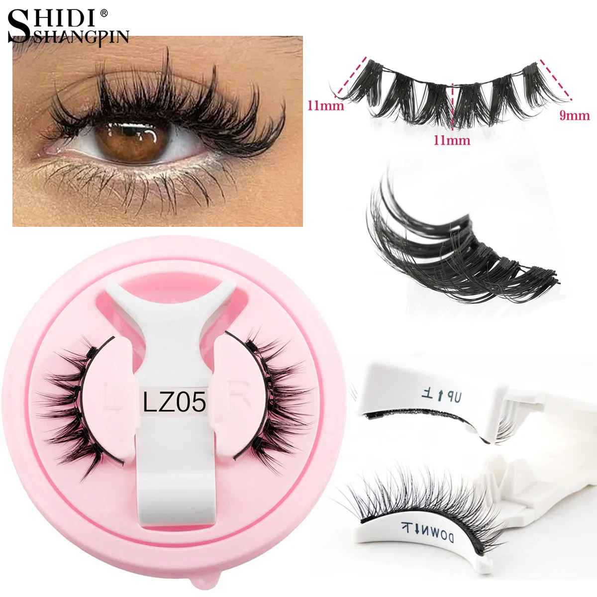 1 Pair Reusable Magnetic Eyelashes Set With Magnetic Tweezers Natural Faux Mink Lashes Fluffy Fake Eyelash Extension Makeup Tool-False Lashes-Blushia