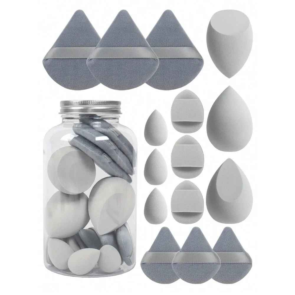 15-Piece Makeup Sponge Set – Foundation Blender Beauty Egg & Powder Puffs-Makeup Sponges-Blushia